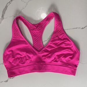 PINK Victoria's Secret Bralette Bra Neon Pink Solid Active Sport Small Racerback